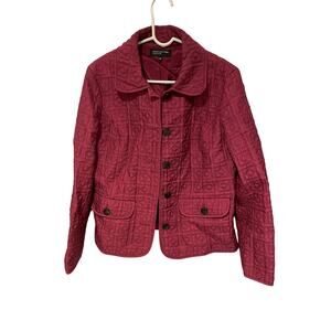 Jones New York collection burgundy quilted jacket medium